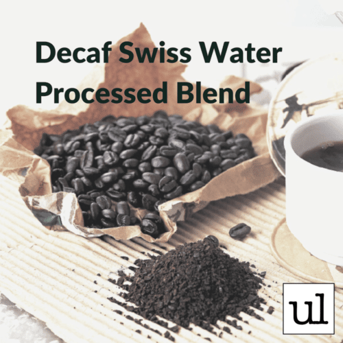 decaf coffee beans and ground coffee