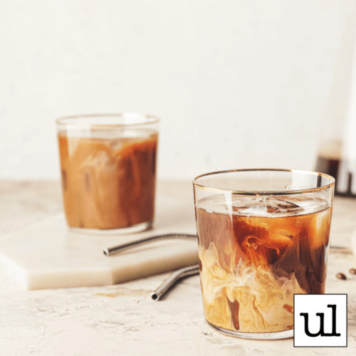 dark roast coffee with cream in glasses